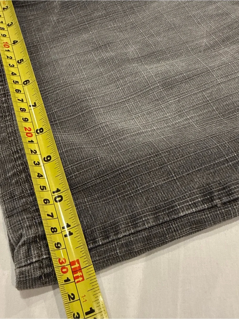 Vintage Y2k Focus 34 Rare Baggy Jean Denim Shorts Grey Stone Wash Flaw No Button